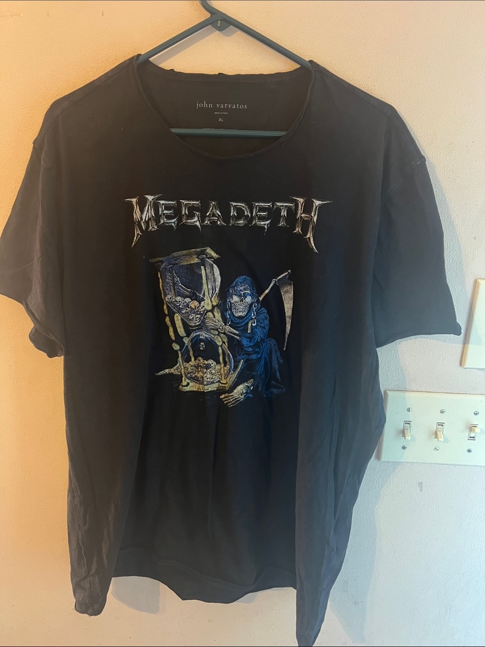 JOHN VARVATOS MEGADETH ROCK COLLECTION RAW EDGE TSHIRT BLACK XL